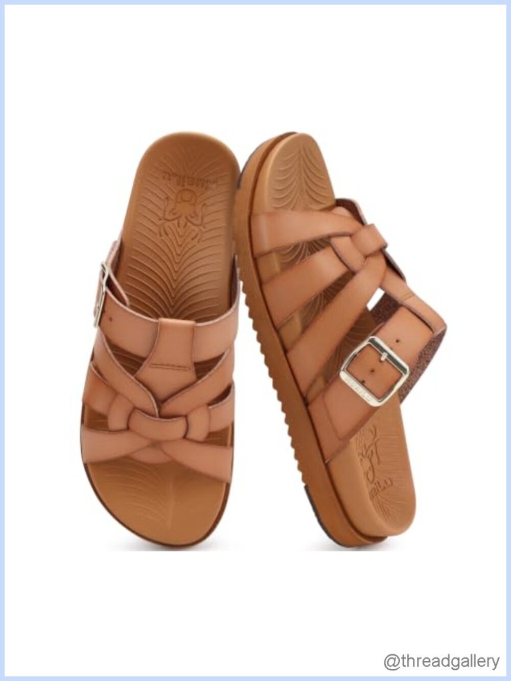 Gladiator Sandals with Arch Support Faux Leather Comfort Flat